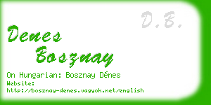 denes bosznay business card